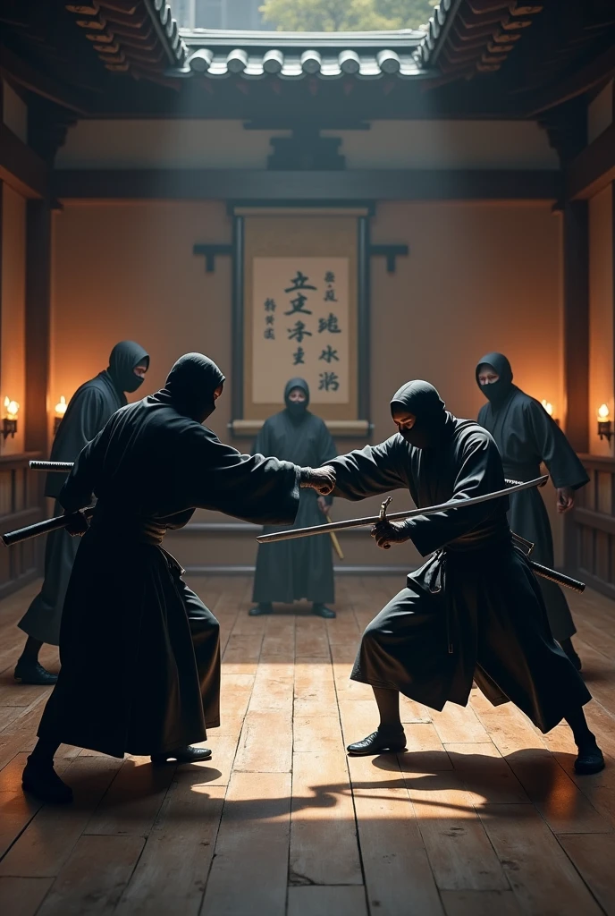 Japanese ninjas training with other ninjas