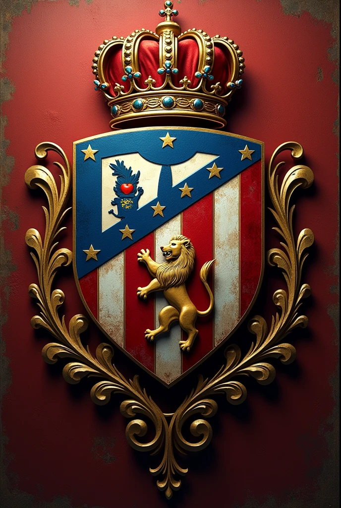 SHIELD WITH NAME ATLETICO JUNIORS AND CROWN AND LION
