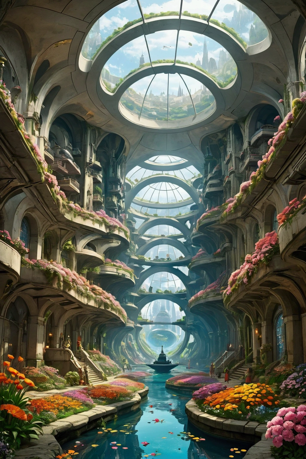 There was a great kingdom under the ground, more modernized than today's society, mostly done by robots, orderly streets, spherical dome ceilings, proof, water and flowers, science fantasy, and the best picture quality.