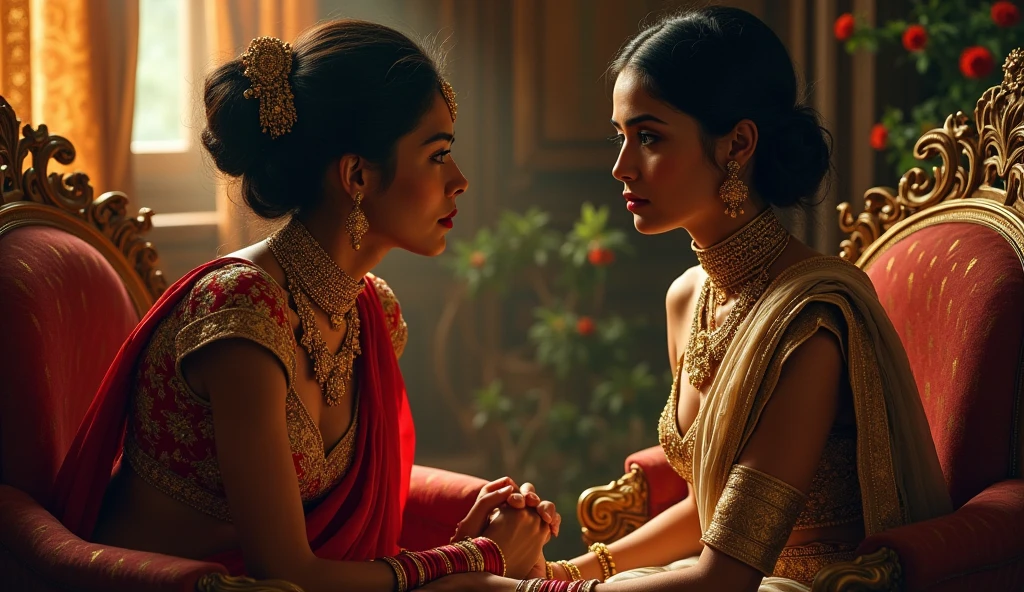 Indian Queen & lady servent secret talks