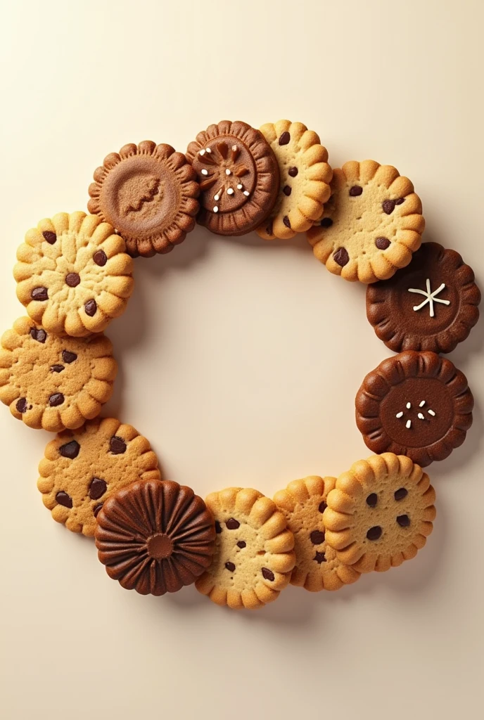 Show me a circle but with several cookies in it 

