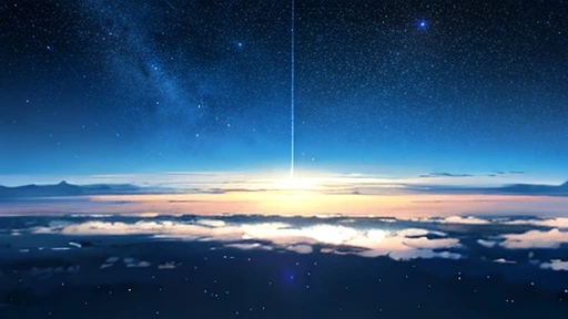 masterpiece, Highest quality, landscape, No humans, sorrow, Oil \(Moderate\) False Sky, Fake stars are falling from the sky, Floating star shapes are falling