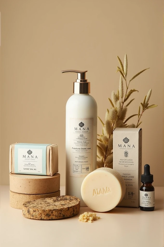 I want to create an eco-friendly and sustainable shampoo bar with a series of personal care cosmetics called Mana