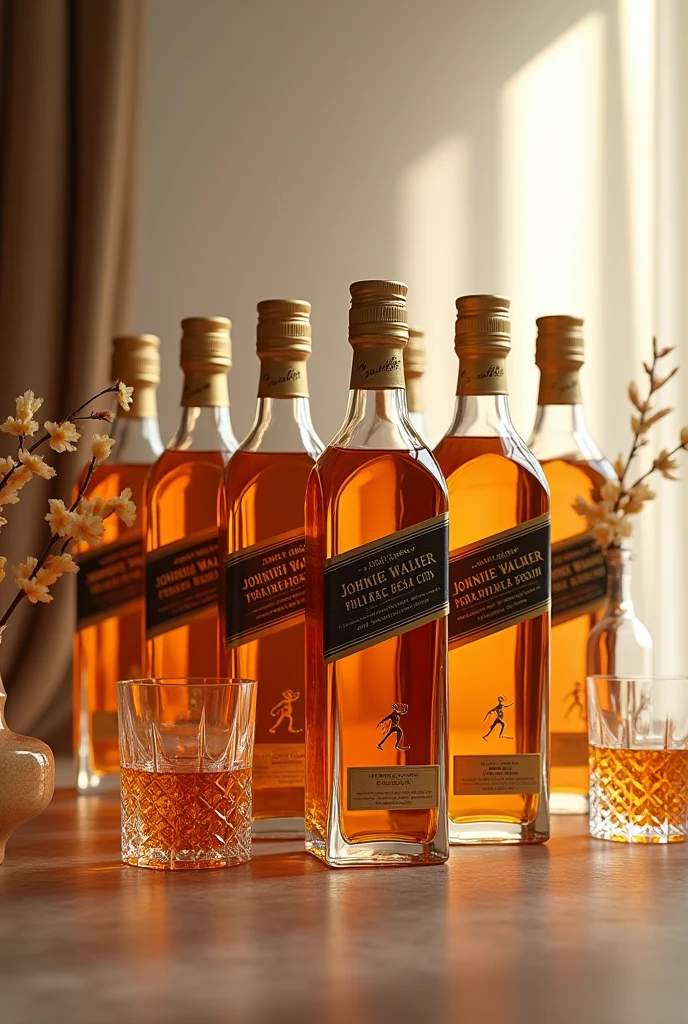Several bottles of Johnnie Walker


