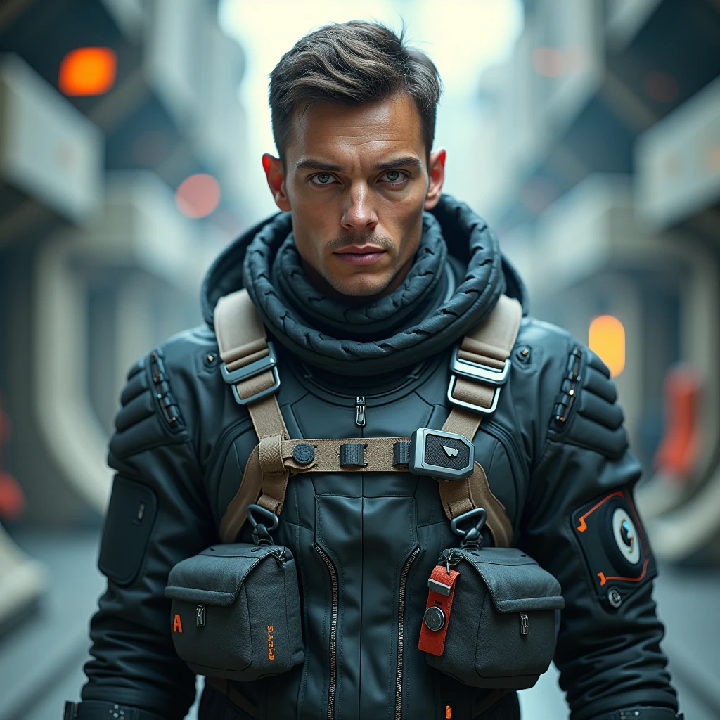 masterpiece,Ultra-realistic,High definition photos,8k,Future Pilot,Harness