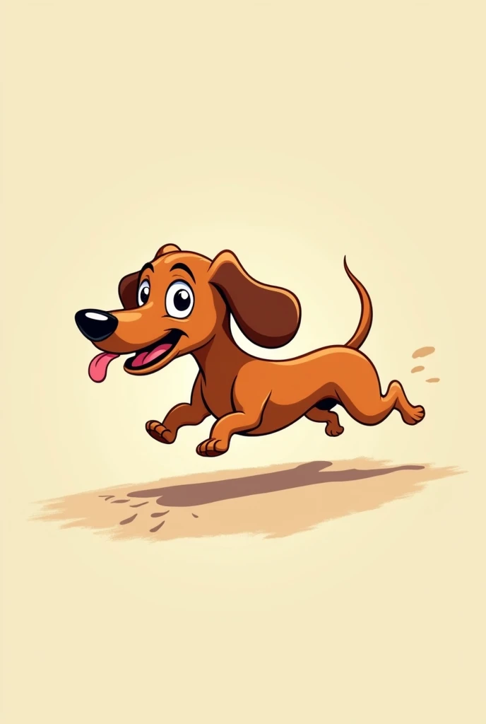 Daschund dog running, Profile, style cartoon
