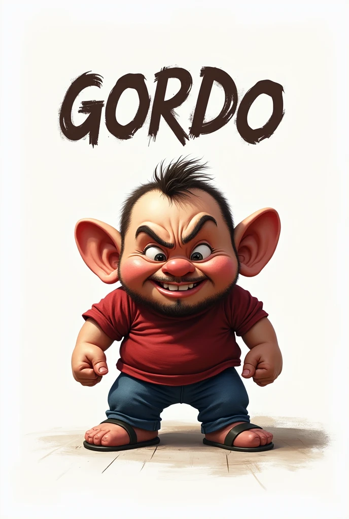 Image with the words "gordo, sound, Dwarf, you are no good", in Spanish, White background