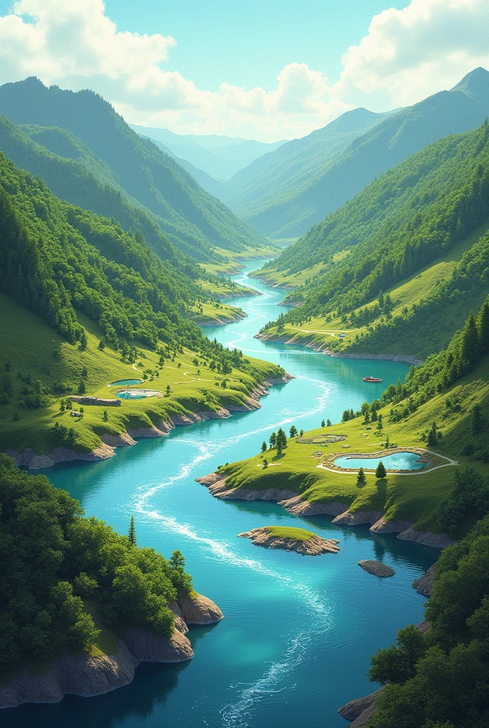 Parts of the hydrological cycle in a basin