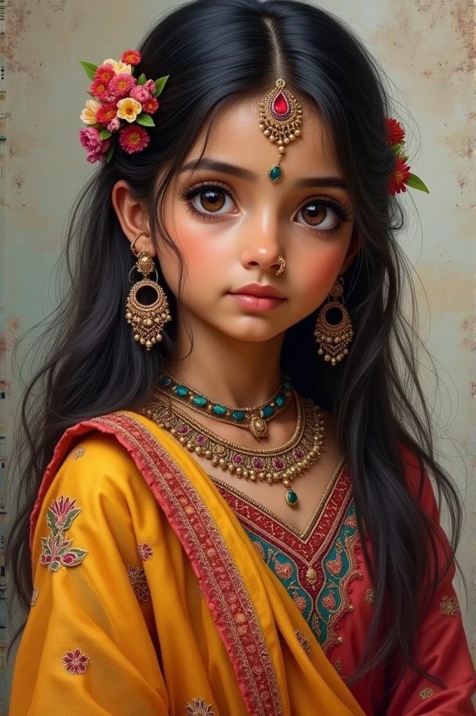 Indian realistic girl in rajistani dress