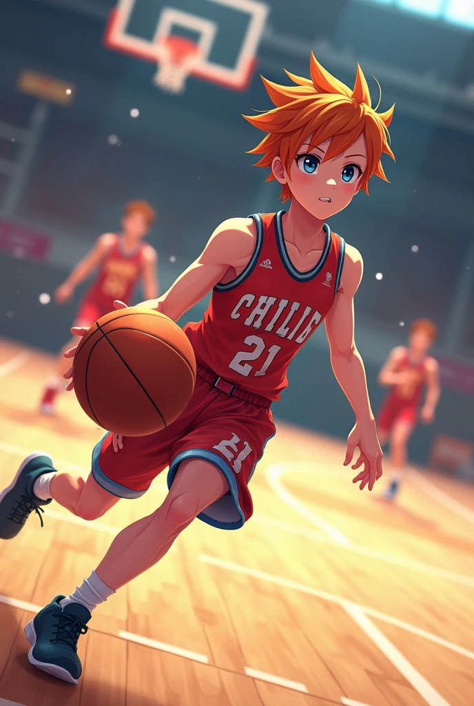 Solo, Male, (Short Brown hair, Blue eyes, Cheerleader outfit, (Tank top, Shorts), black choker), Detailed background, Playground, (Night, Foggy), Tape mouth gag, Hands tied up with tape, Legs tied up with tape, On knees, Tears