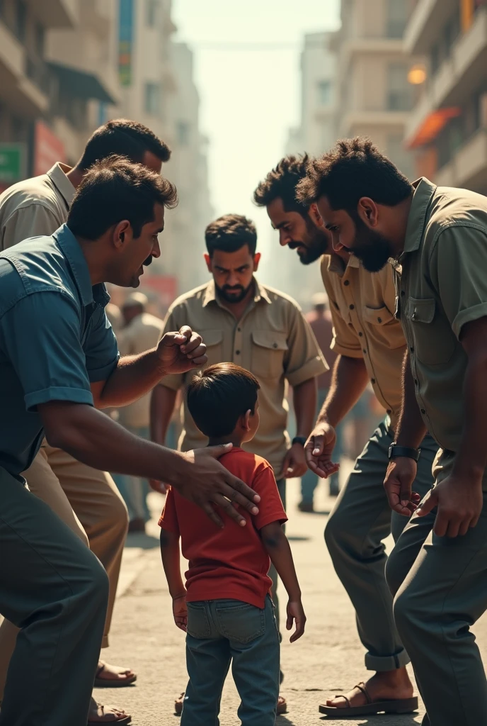 4 insulating people got angry at one Indian boy person 
