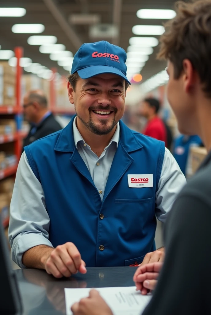 Leonardo de caprio working at costco