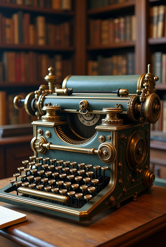 Time machine in the shape of a typewriter.