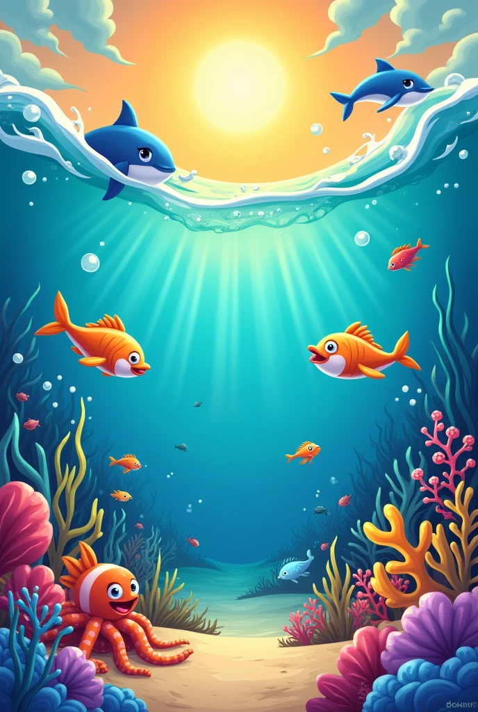 Cartoon sea landscape images 