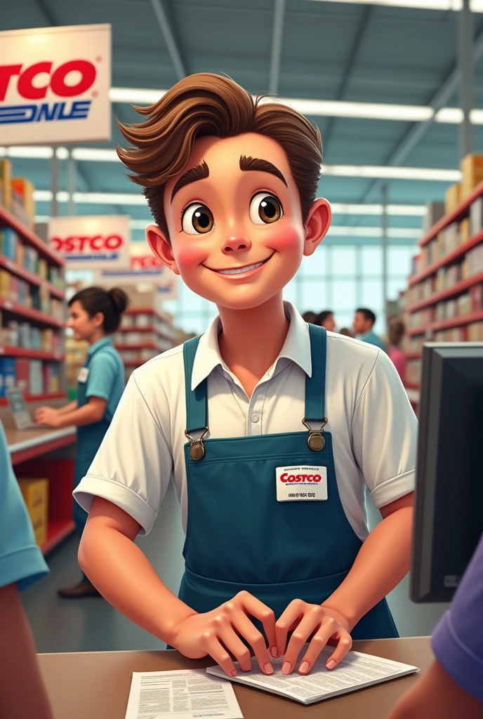 Young Leonardo de caprio working at costco