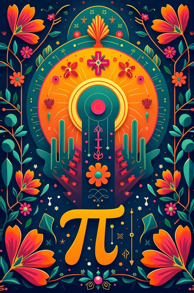 Create a poster of the number pi with Mexico's national month