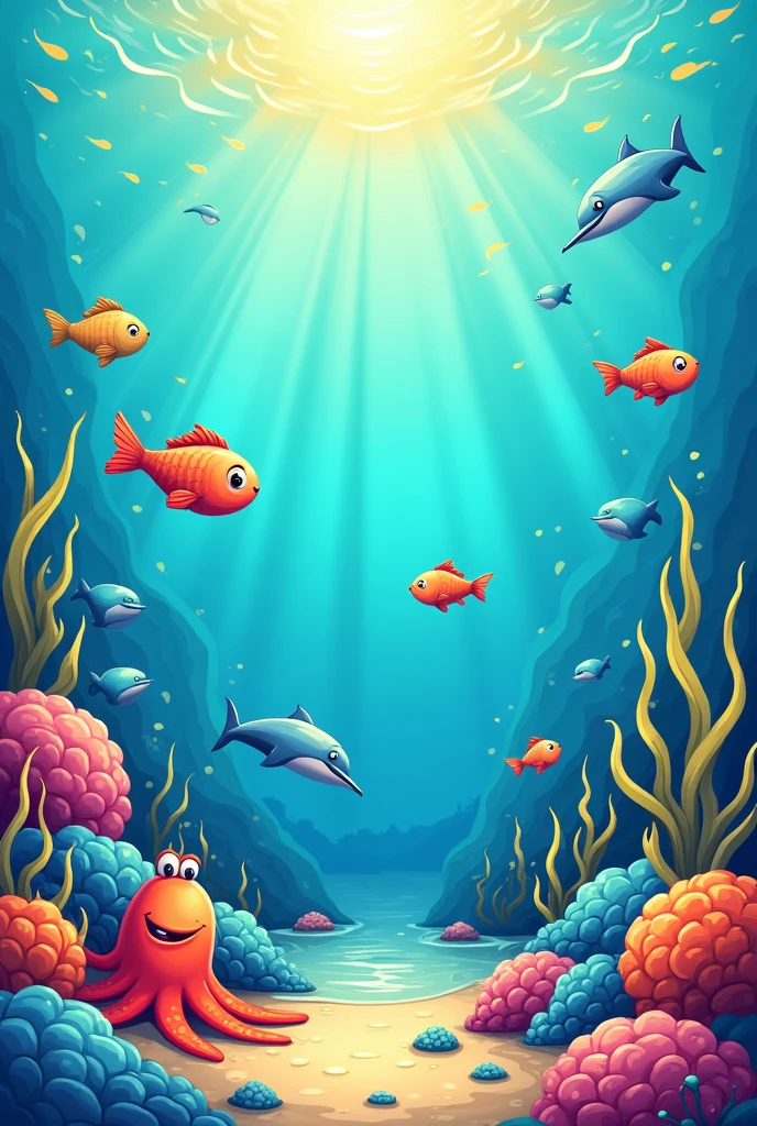 Cartoon sea landscape images