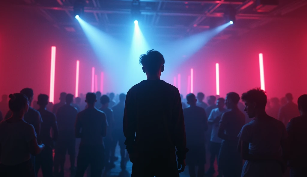 a lonely person at an EDM party