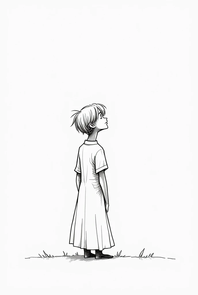 Admiration simple black and white drawing