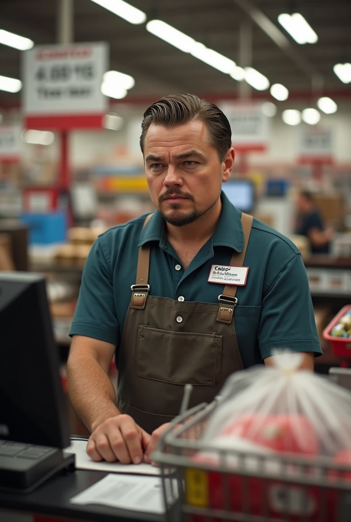 Leonardo DeCaprio working at costco
