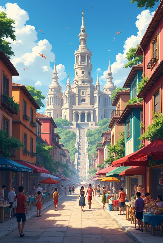 City with simple palace in the background