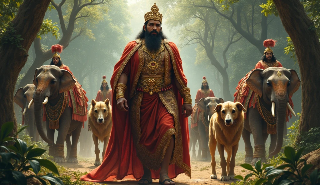 Indian king go to do hunting 