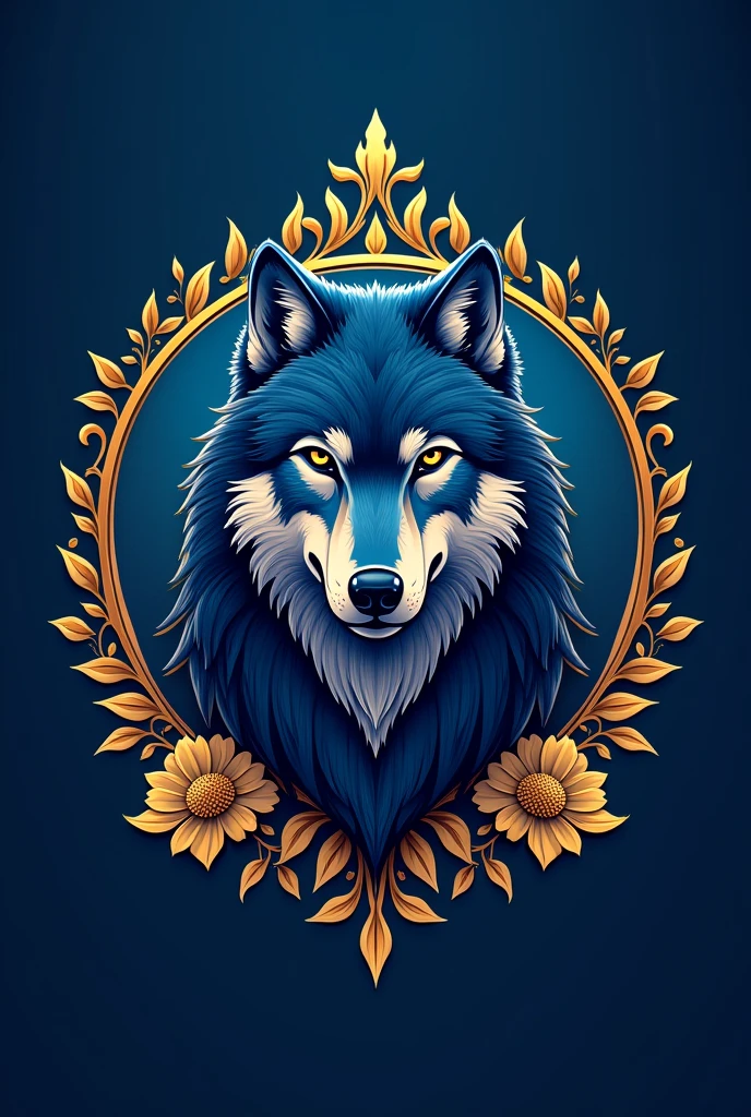 Wolf Logo, with blue background with gold and floral details. With the word Administrative Week 2024

