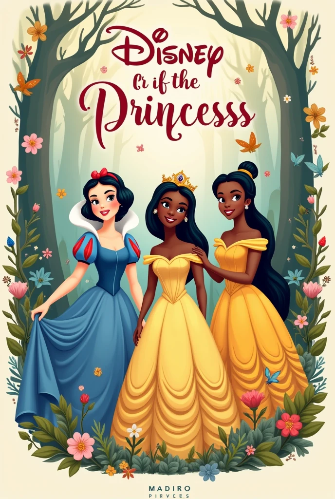 Create a slogan with the princesses Snow White,Bella,Tiana and the Frog