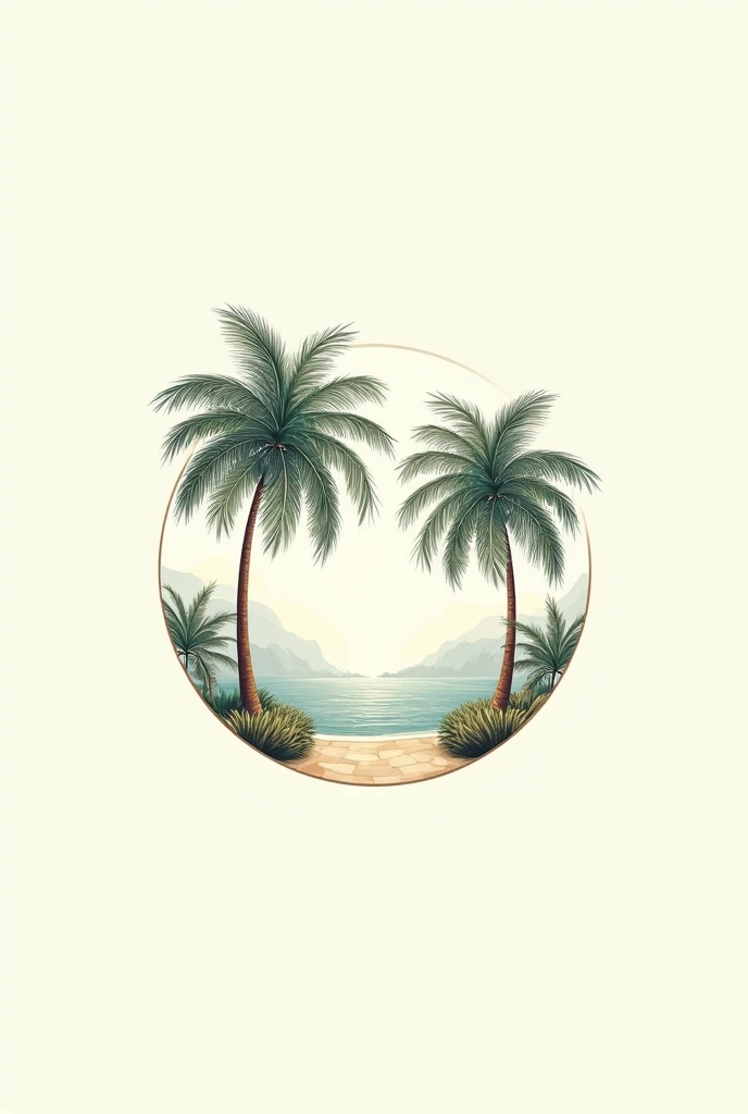 A very clean logo, sophisticated and fine with lots of details, with oasis theme, for a gastronomic patio 