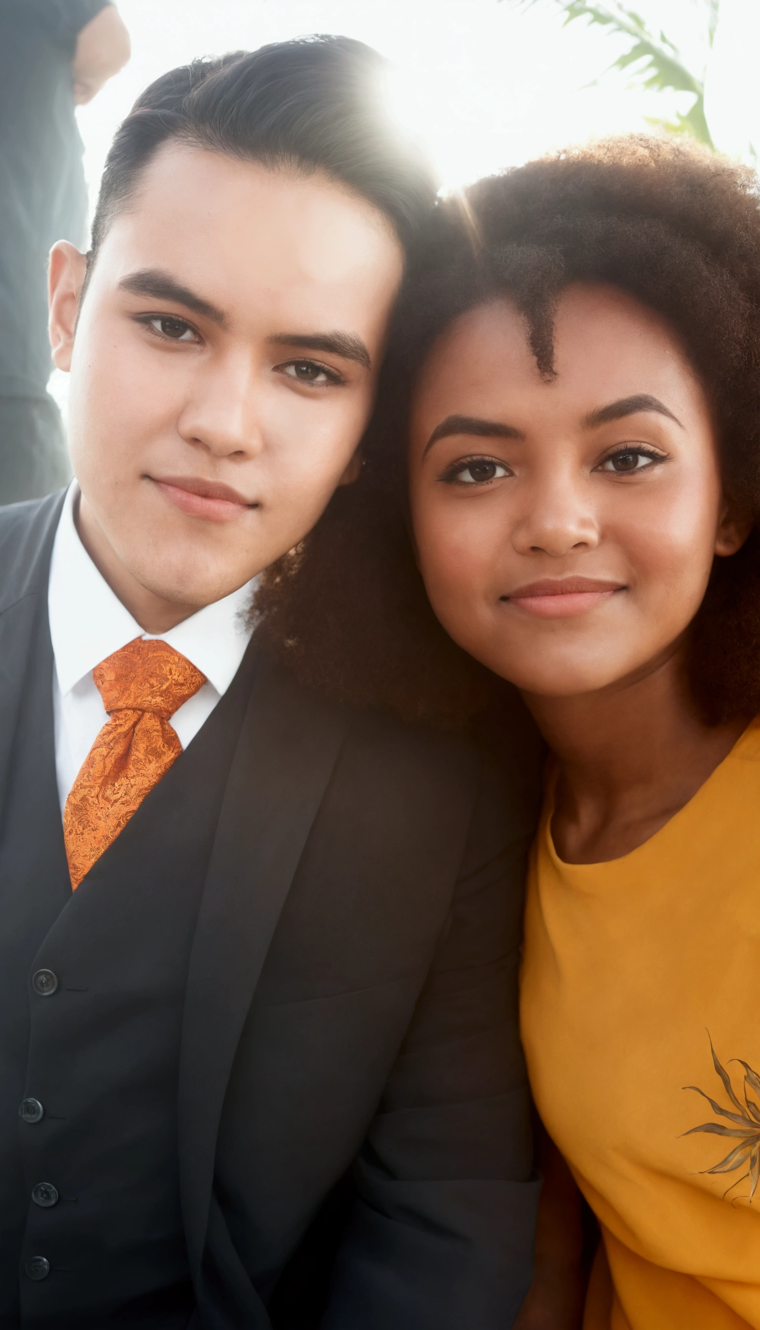Draw my face and my girlfriend's together in a beautiful paradise