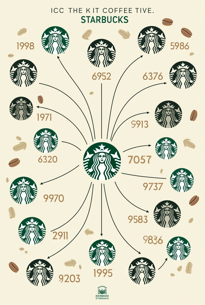 Make a mind map about the history of the Starbucks logo