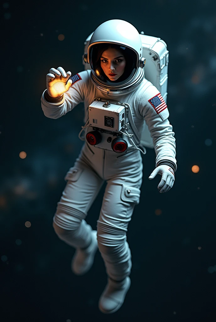 erotic astronaut taking selfie
