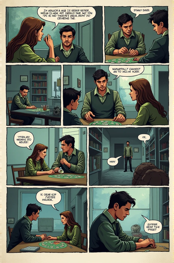Comic strip depicting the causes and consequences of addictions