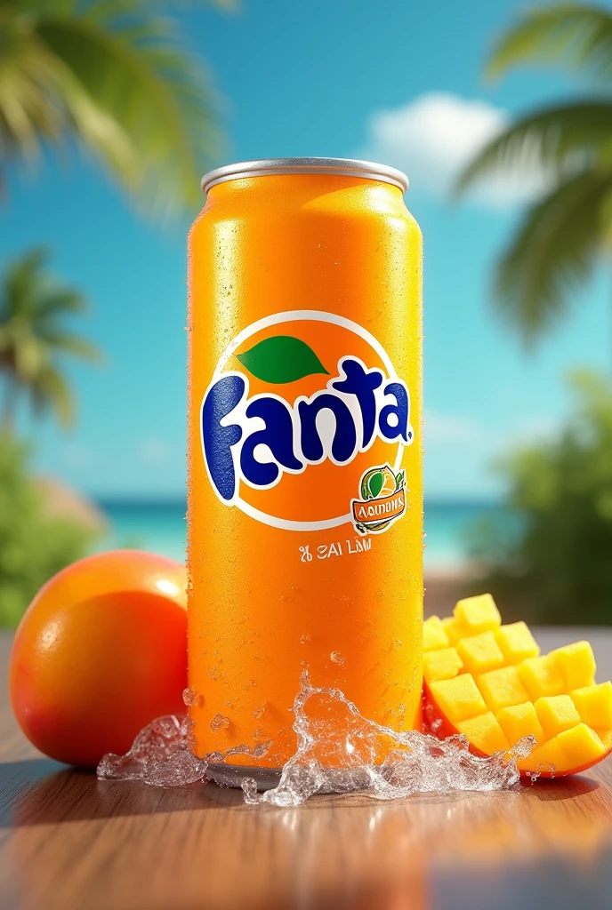 Fanta can with mango flavor