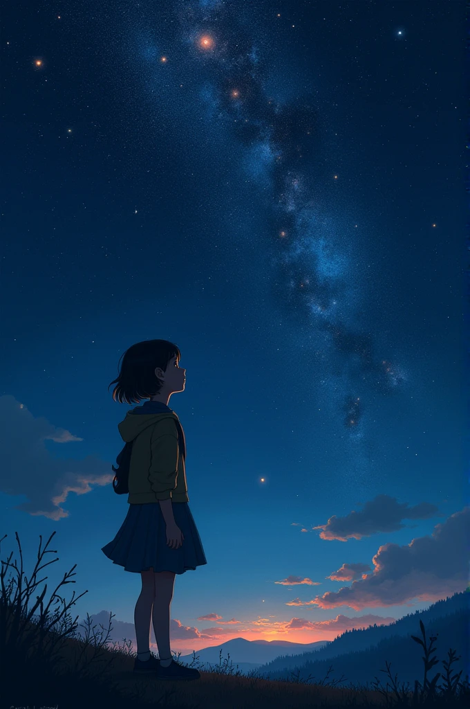 A girl watching the stars