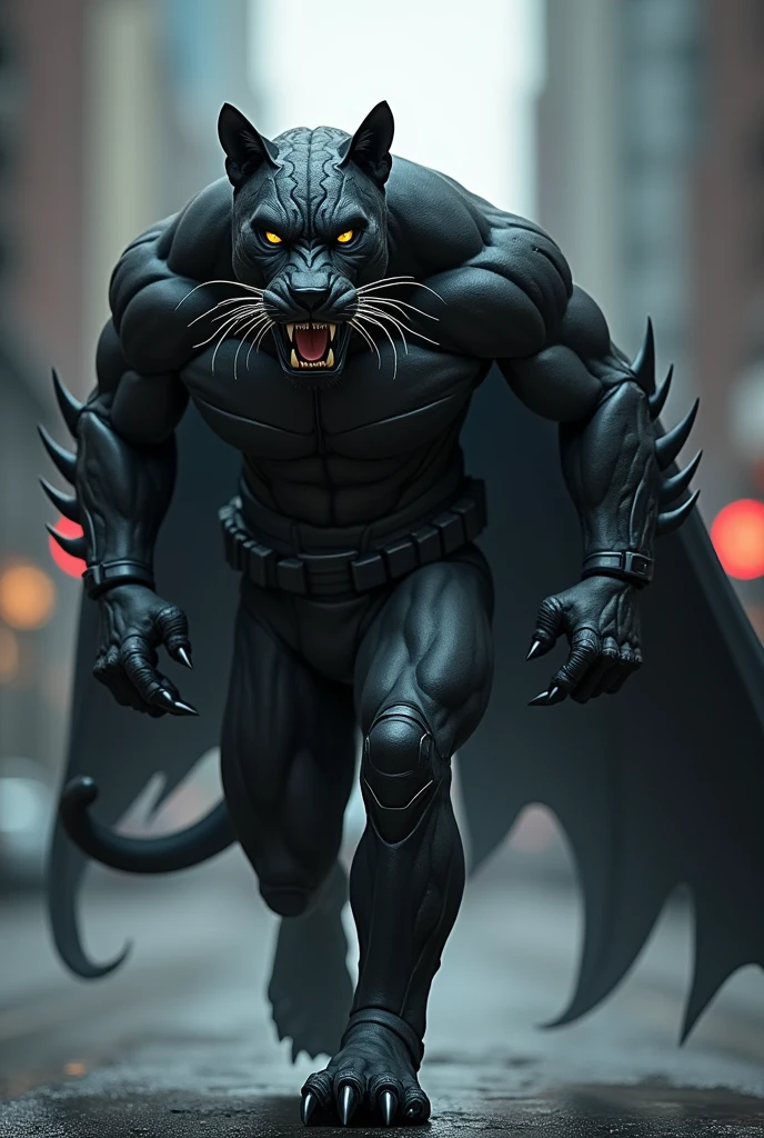 BatPanther: A fusion of Batman and a panther, combining Batman’s tactical prowess, detective skills, and gadgets with the stealth, agility, and predatory instincts of a panther. Ultra HD high resolution 4K