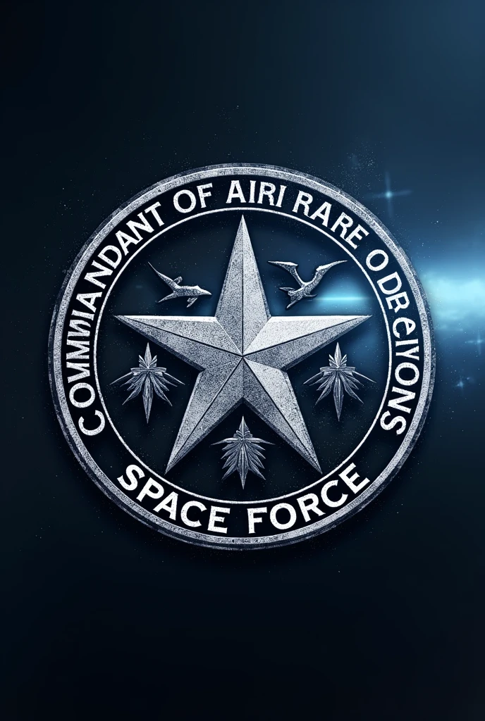I need a stamp of approval logo, please add the following: Commandant of Warfare Operations, Space Force, round logo, English text! Space related
