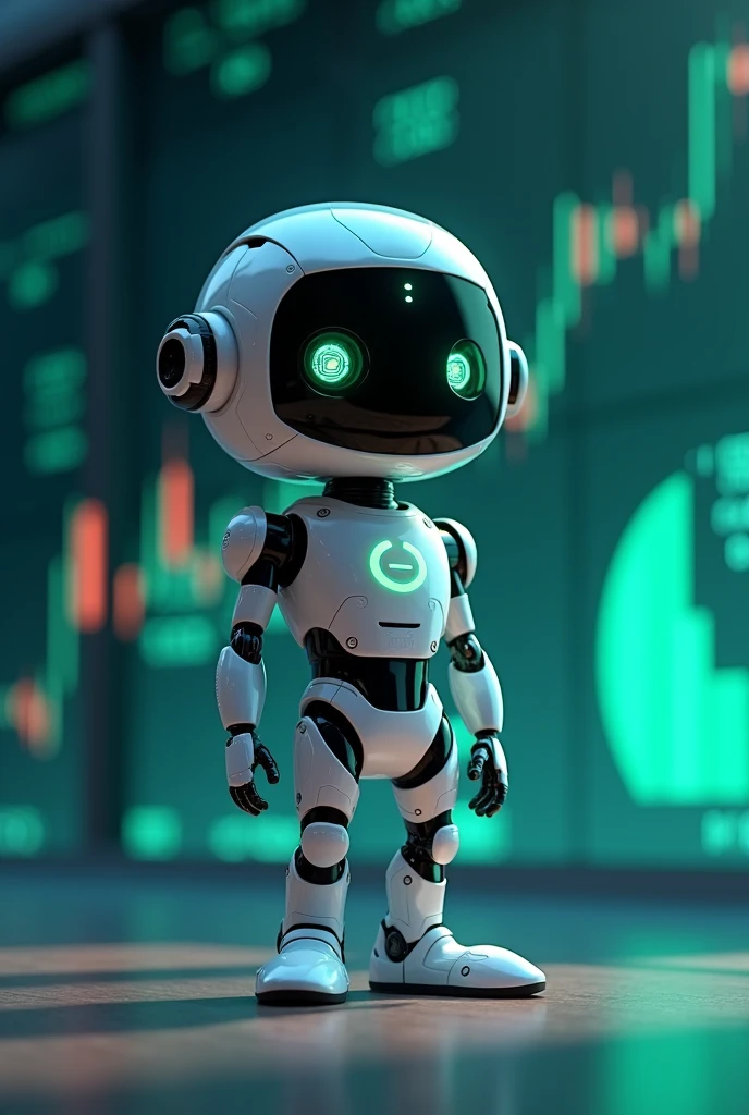 Create an
image featuring  a access control toon bot with 640×360 pixels . The background  with a dark blue, green, and white color scheme to convey trust and growth. The style is sleek and professional, with financial elements subtly integrated to emphasized trading