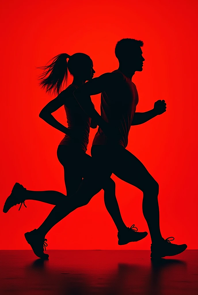 Cereal box with the silhouette of a woman and a man running, red and black, that has the name Power Loops