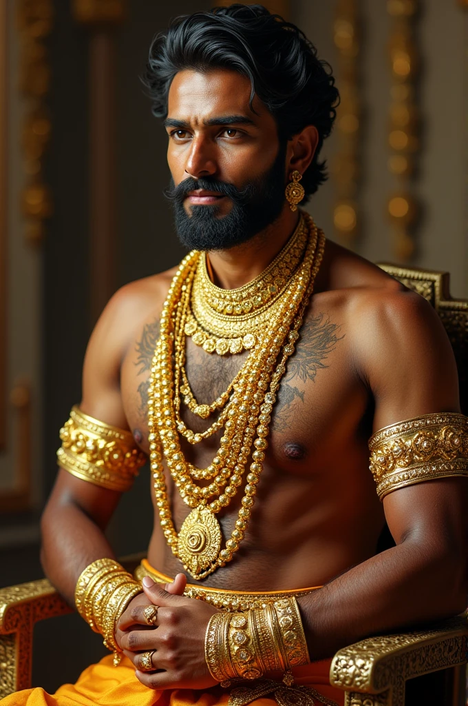A indian man with so many gold