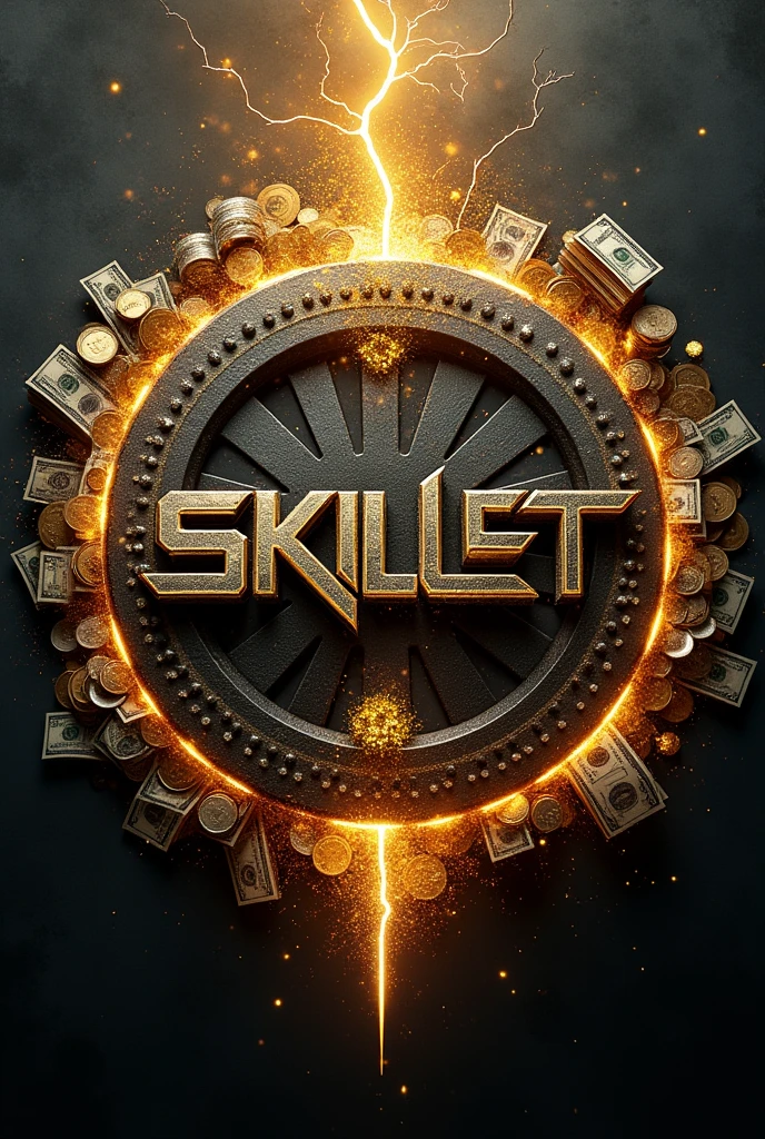 Skillet band logo with money around it