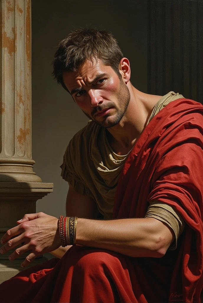 Roman Julius Caesar crying