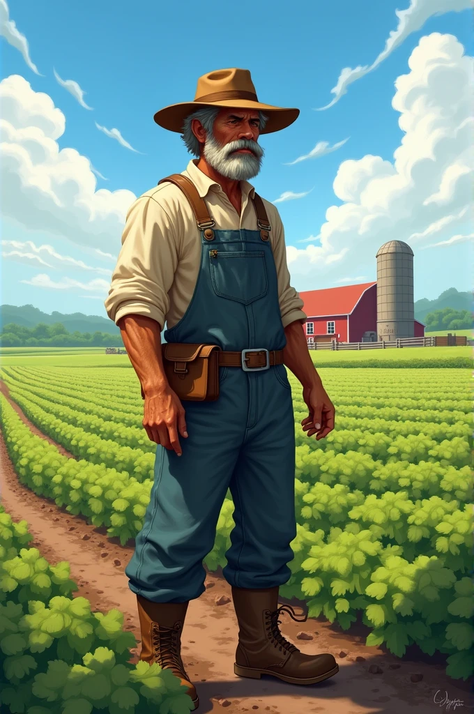 A man is farming