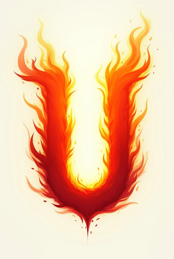 U with flames and arrows around it, no back ground