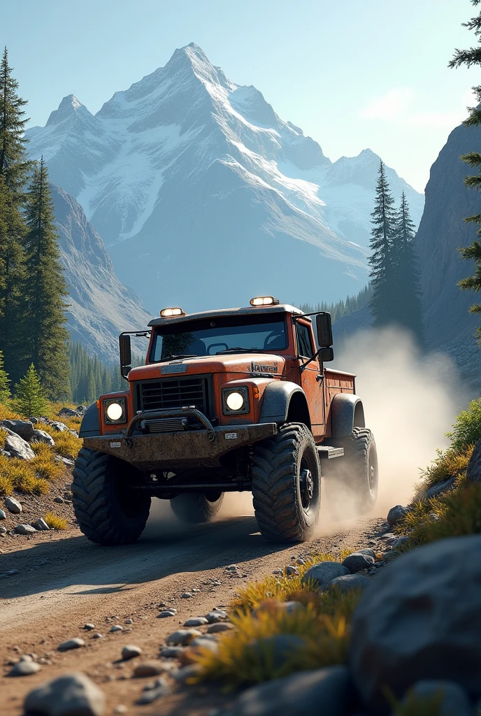 Truck in mountain