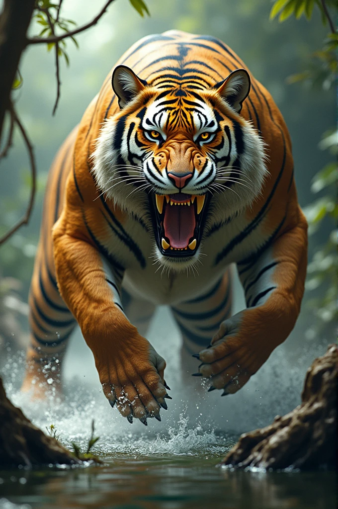 Cross between a Bengal tiger and a ferocious crocodile