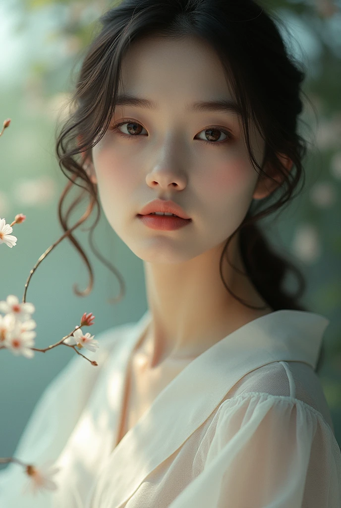 Create a attractive wallpaper for mobile . beautiful girl