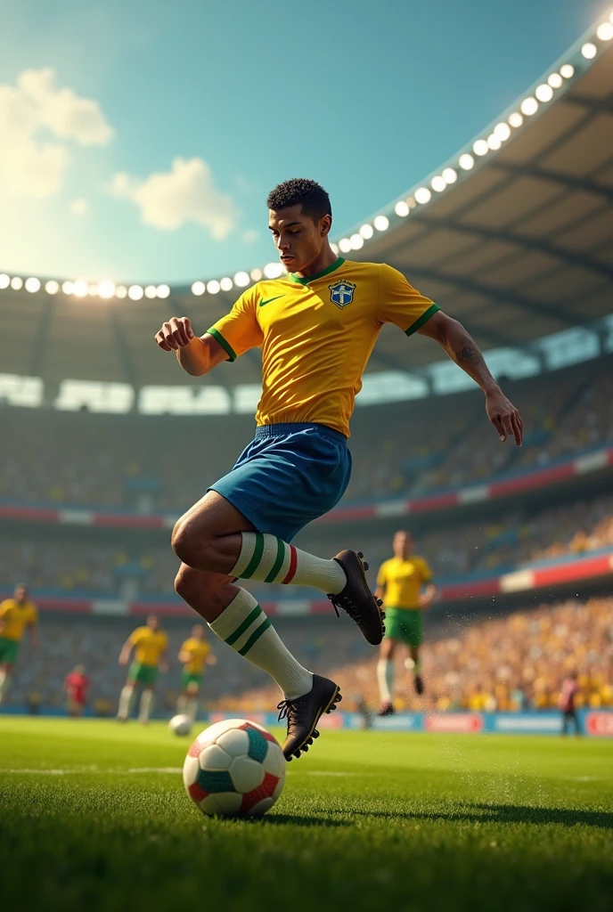 Ronaldo Nazario scoring a goal 