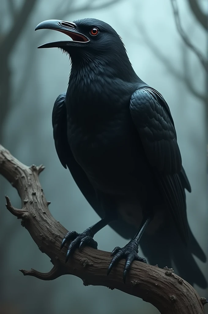 Picture of a black crow saying fuckk off