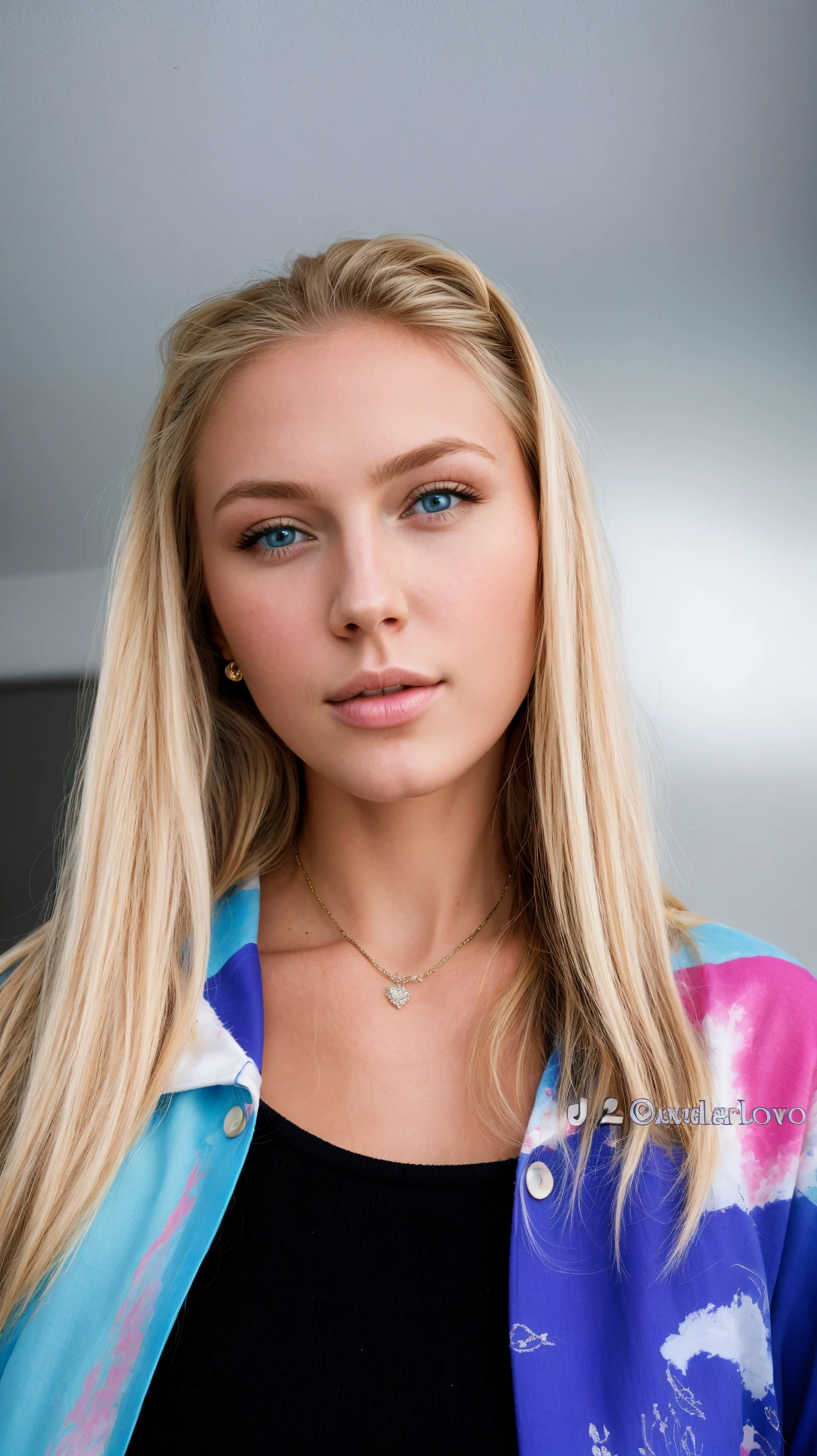 beautiful 2 woman, long blonde hair, blue eyes, highly realistic facial features, high resolution, long hair, looking at viewer, blue eyes, blonde hair, simple background, precise, details, fine details, extremely detailed